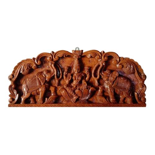 GajaLakshmi Wooden Carving