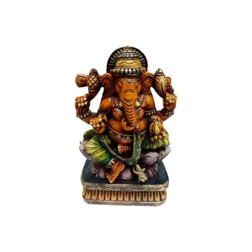 Ganesha Wooden Deity Multicolour