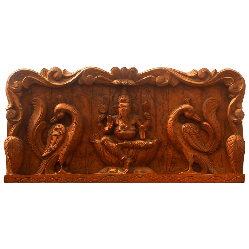 Ganesha Wood Carving With Annam