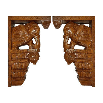 Wooden Elephant Wall Hanging Set 2