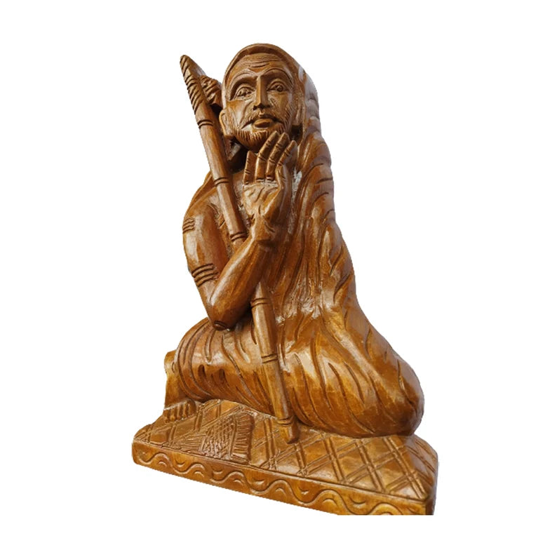 Wooden Kanchi Sri Sankaracharya Maha Periyava Divine Statue