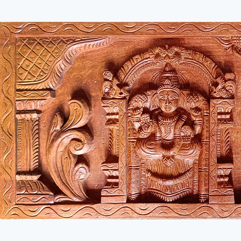 Wood Carving Home Decor Padmavati Devi And Balaji