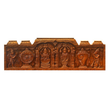 Sri Padmavathi Thayar Srinivasar Shanku Chakra Garudan Hanuman Wooden Wall Hanging