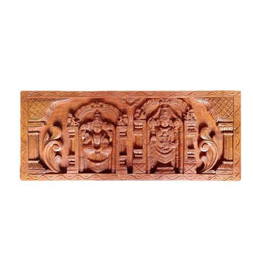 Wood Carving Home Decor Padmavati Devi And Balaji