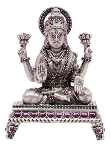 Silver Idol Antiqe Lakshmi Stone Work