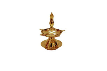 Divine Glow: Five-Faced Diya Delight