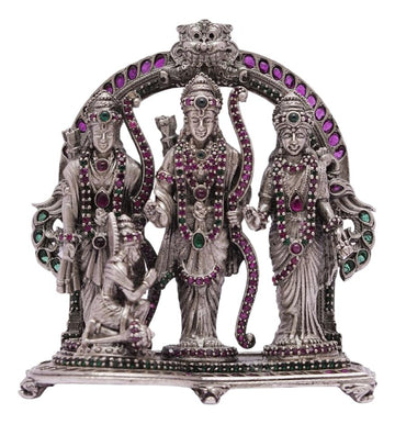 Silver Idol Antiqe Ram Darbar Stone Work