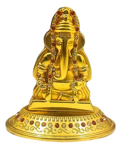 Pillaiyarpatti Vinayagar Metal Golden color Car Dashboard