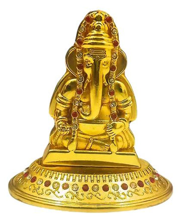 Pillaiyarpatti Vinayagar Metal Golden color Car Dashboard