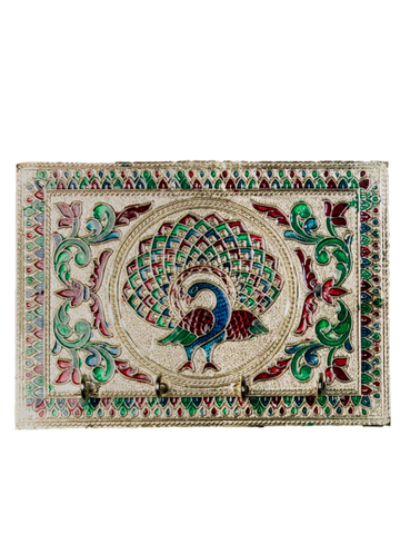 Key Hanger with Peacock Design - Meenakari - 5 Inch