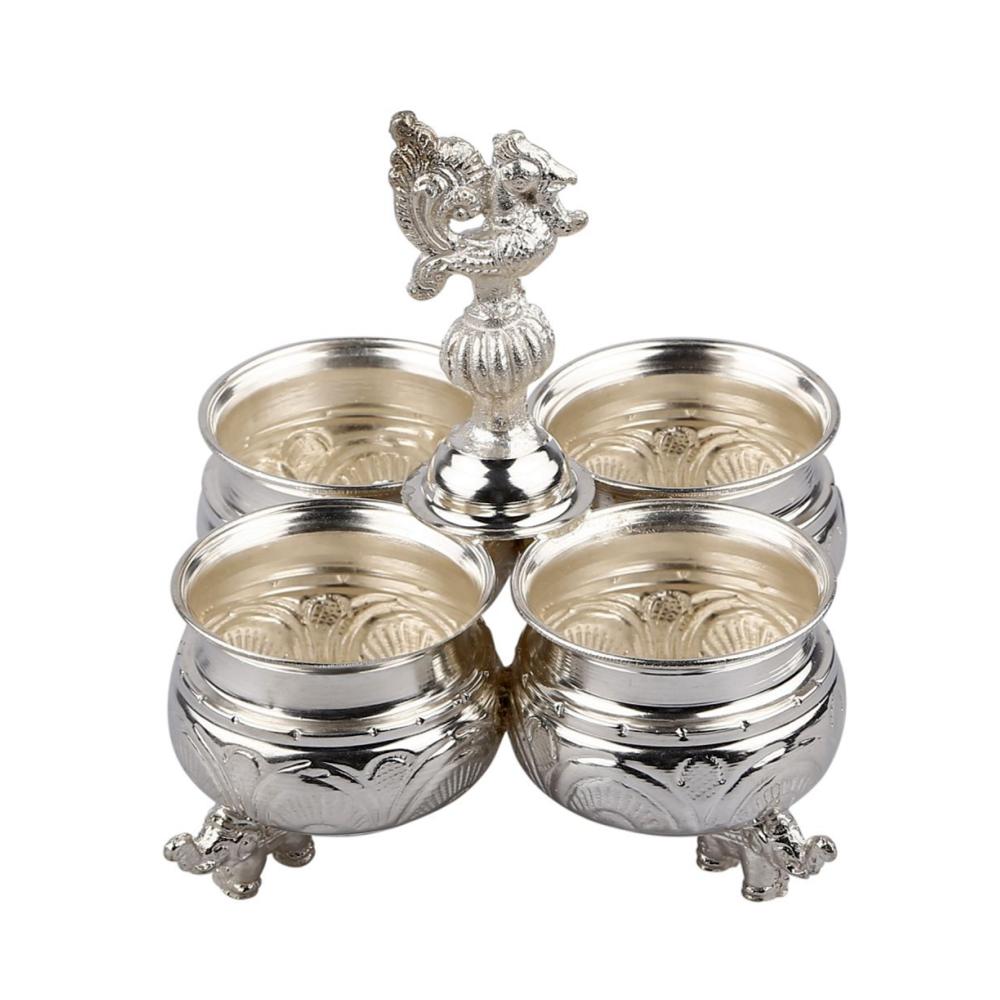 German Silver 4 Kum Kum Holder
