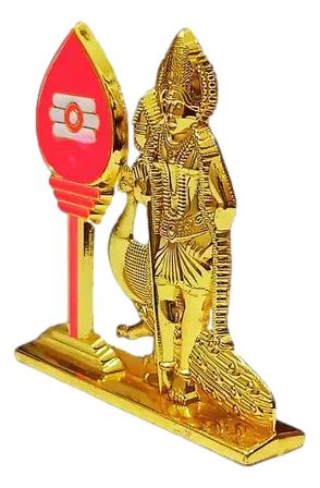 Golden Colour Metal Vel Murugan for Car Dashboard