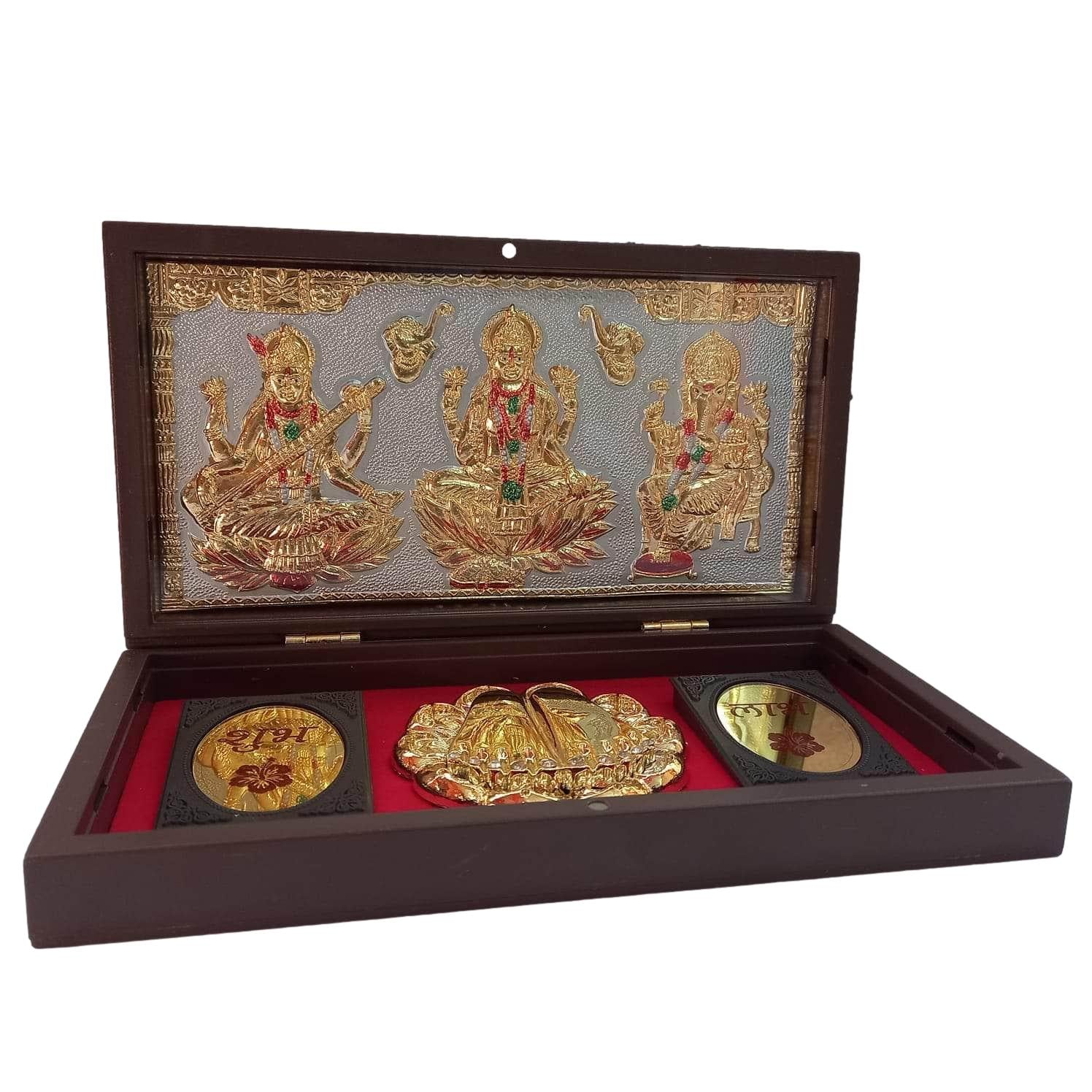 Golden Lakshmi Saraswathi Ganesha Gift Box
