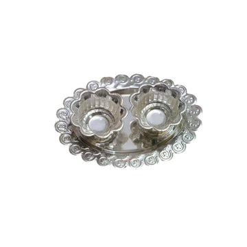 Oval Shape Kumkum Plate German Silver