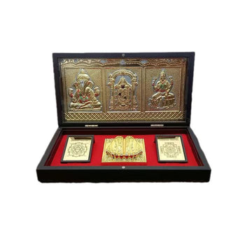 Golden Ganesh Balaji Lakshmi Gift Box