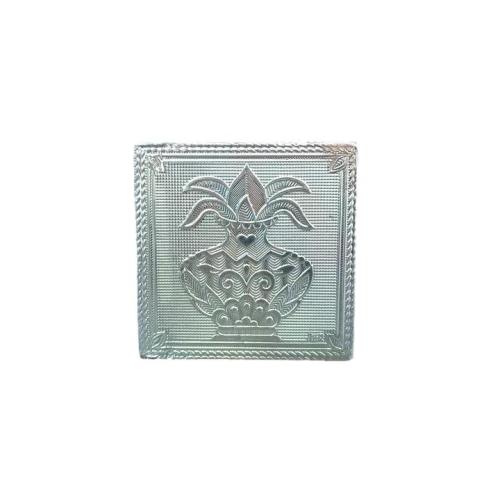 Silver Floral Square Deity Stand