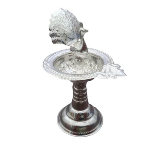 German Silver Peacock Diya