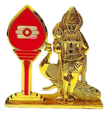 Golden Colour Metal Vel Murugan for Car Dashboard